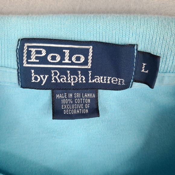 Ralph Lauren Polo Shirt Men's Large Blue Cotton Pony Rugby Short Sleeve - Picture 3 of 12